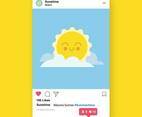 Instagram Post Notification Template With Illustration Inside