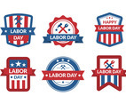 Labor Day Badges Set