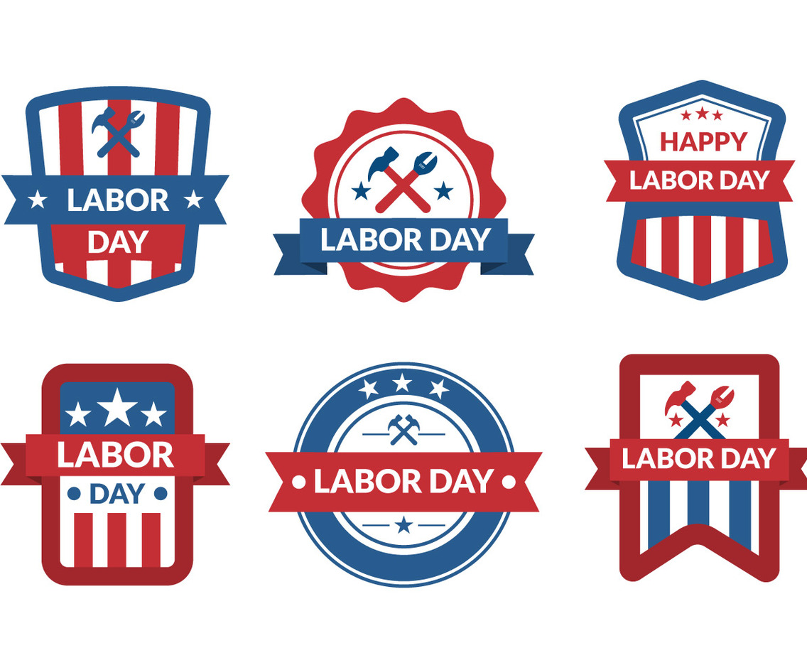 Labor Day Badges Set