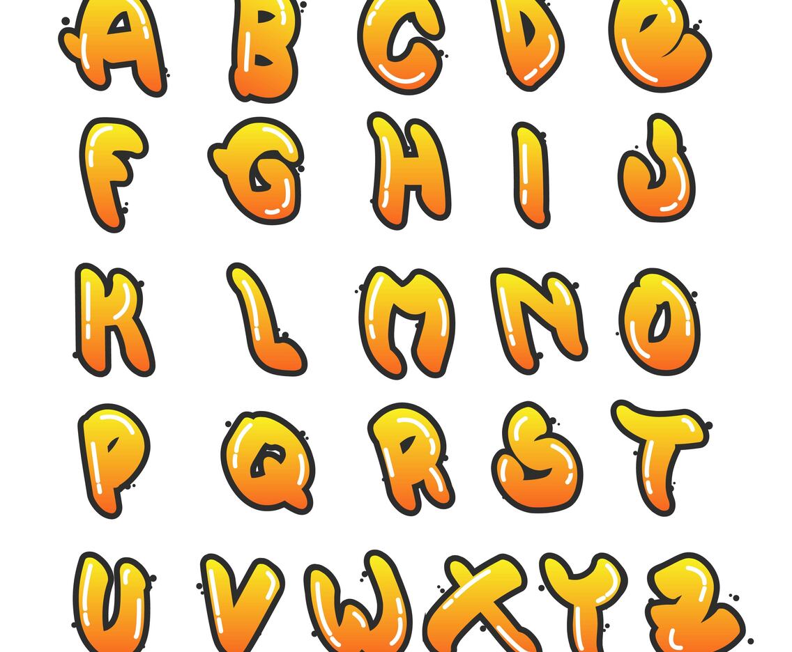 Flat Graffiti Alphabet Collection