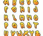Flat Graffiti Alphabet Collection