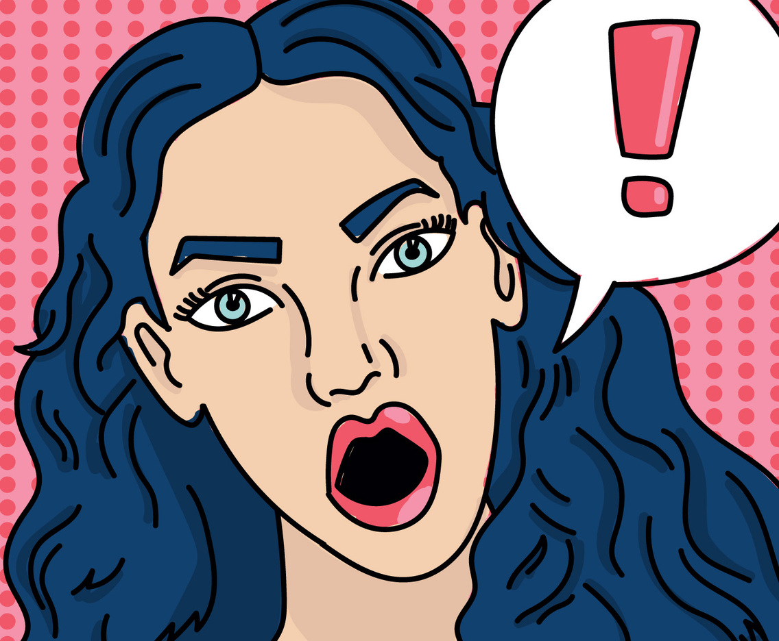 Surprised Modern Art Woman