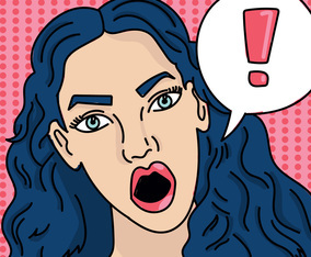 Surprised Modern Art Woman