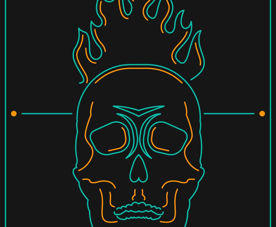 Awesome Flaming Skull Vectors