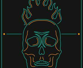 Awesome Flaming Skull Vectors