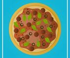 Realistic Pizza Fast Food With gradient Background Vector Illustration