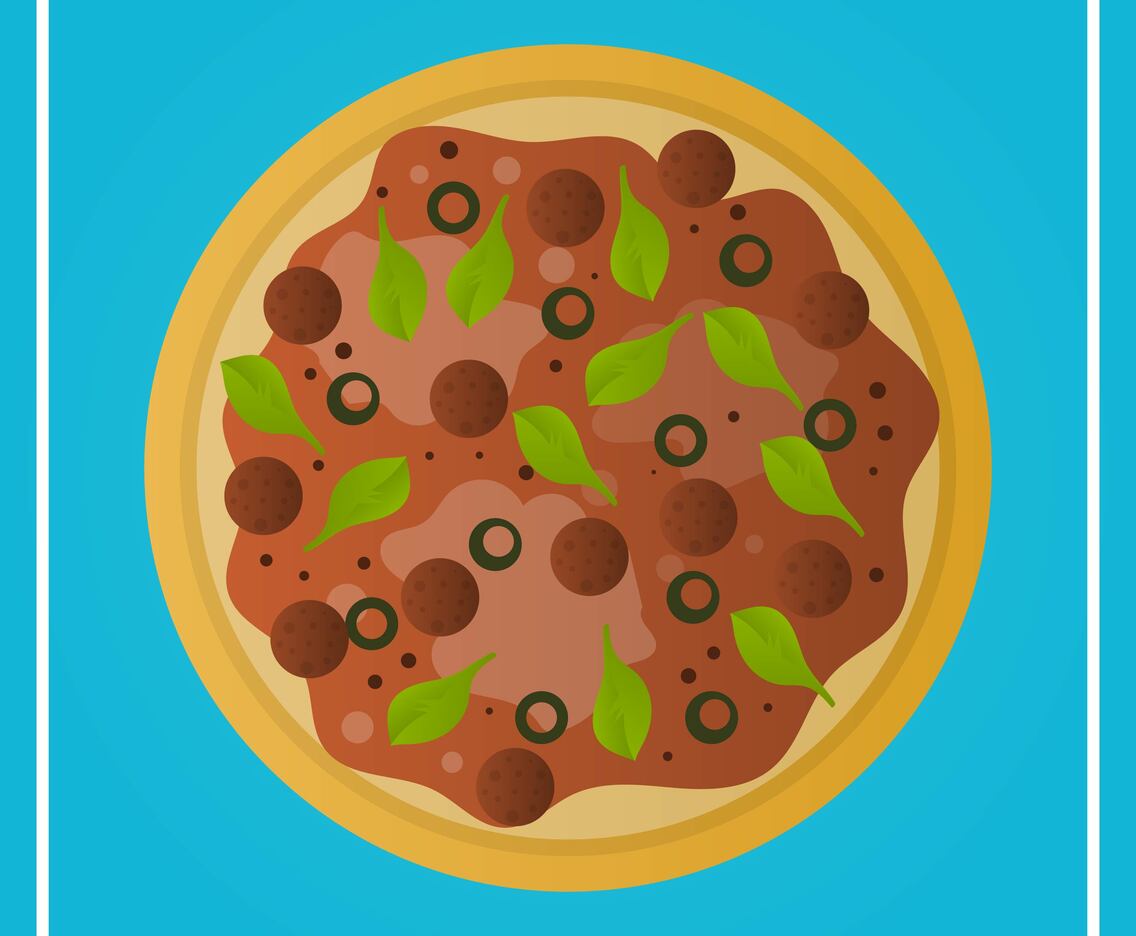Realistic Pizza Fast Food With gradient Background Vector Illustration