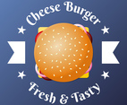 Cheese Burger Fast Food Top View Emblem Illustration
