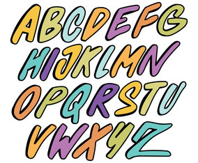 Colorful Graffiti Alphabet