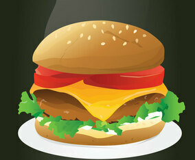 Realistic Burger Vector Design