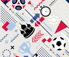 Vector Soccer World Cup Memphis Pattern Background