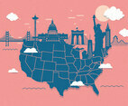 United States Landmark Map Vol 3 Vector