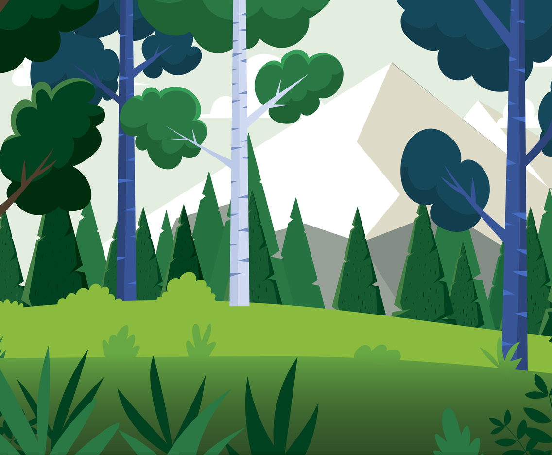 Vector Cartoon Landscape Illustration