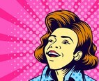 Woman Pop Art Vintage Vector