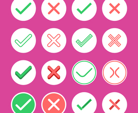 Right And Wrong Flat Icon Vector