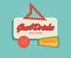 Gas  Drinks Vintage Sign