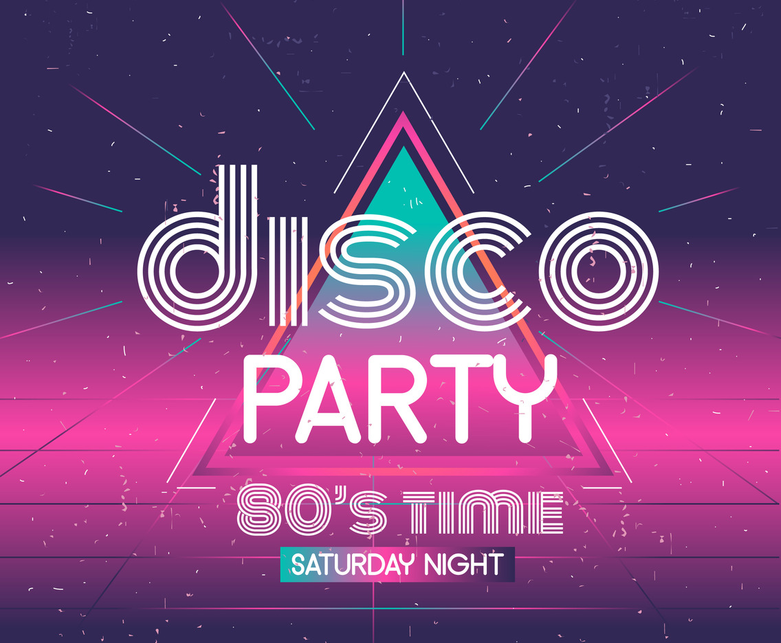 Disco Party Typography Vector