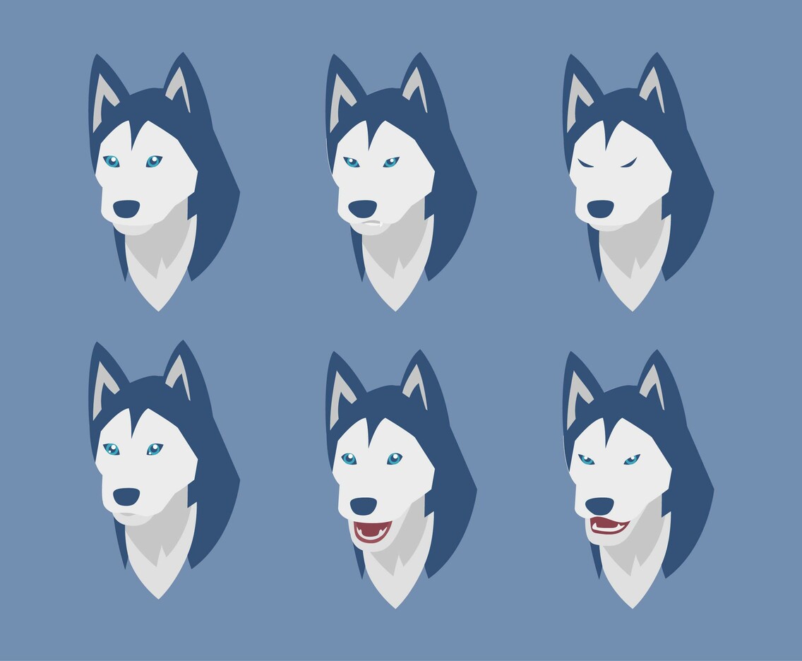 Dog Emotions Vector