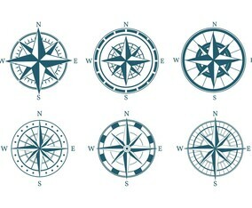 Compass Icon Set Vector