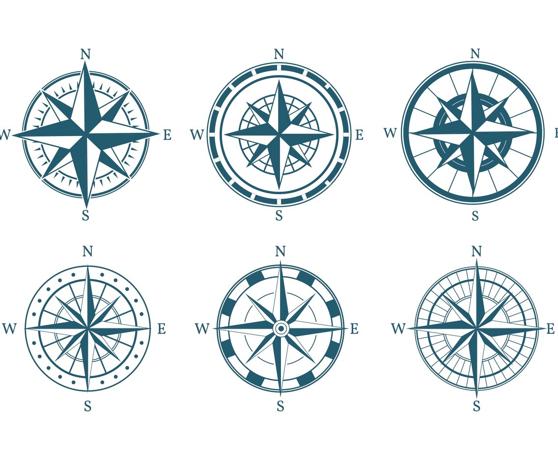 Compass Icon Set Vector