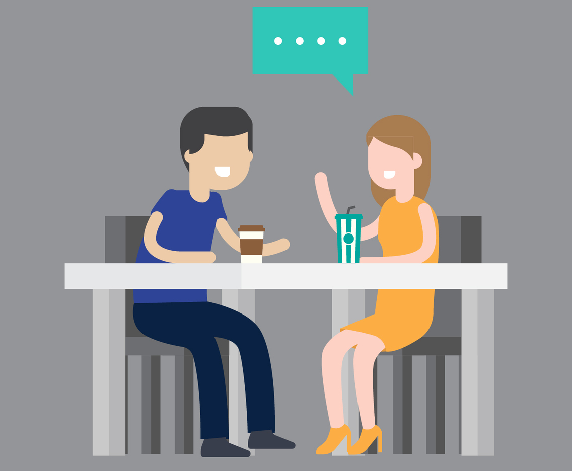 Couple Talking Vector Illustration