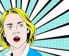 Woman Pop Art Vector Illustration