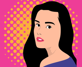 Pop Art Female Face In Retro Comic Background Illustration