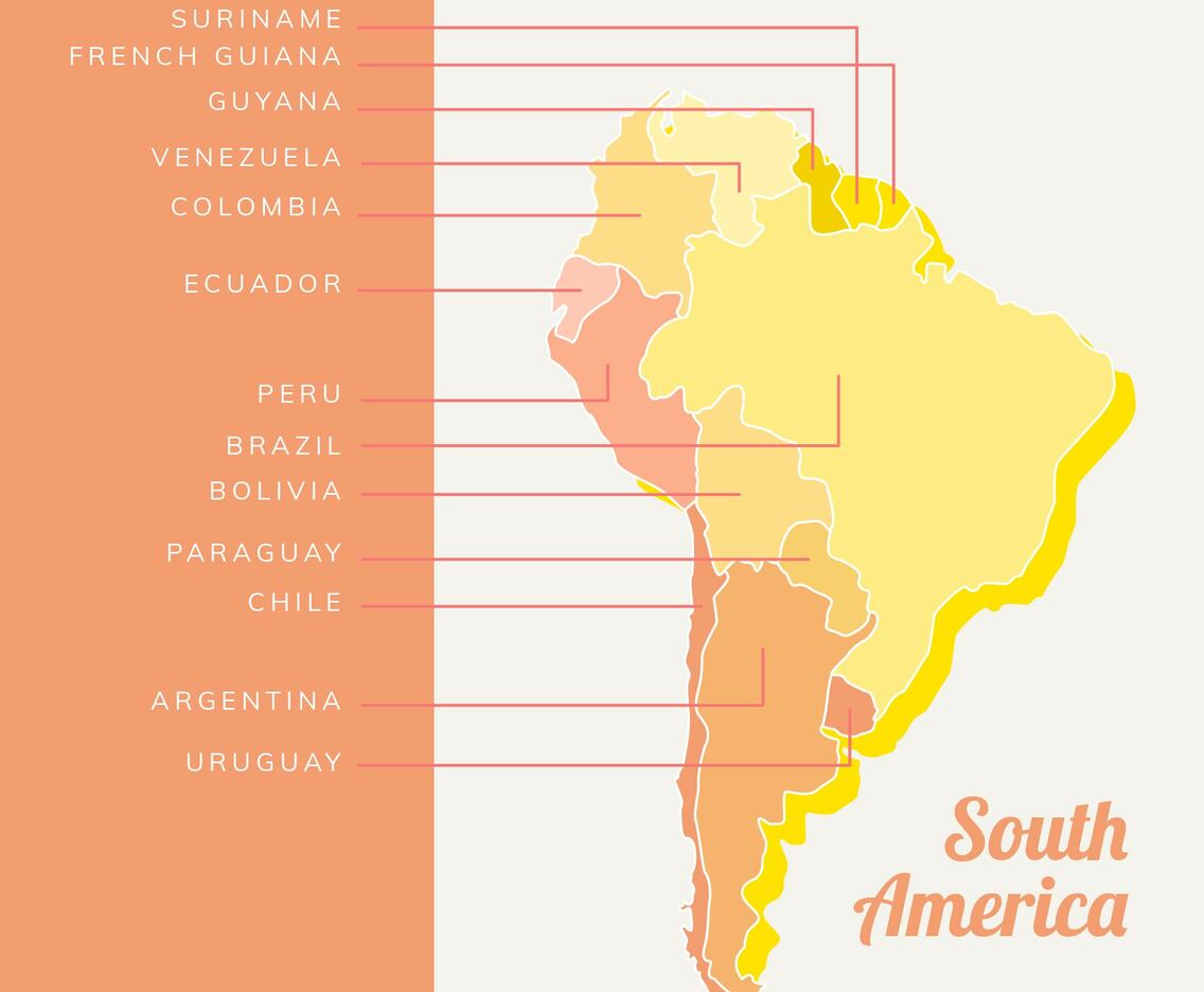 Modern South America Map