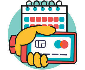 Stylish Drawing Style Illustration of Mobile Transaction for Daily Payment