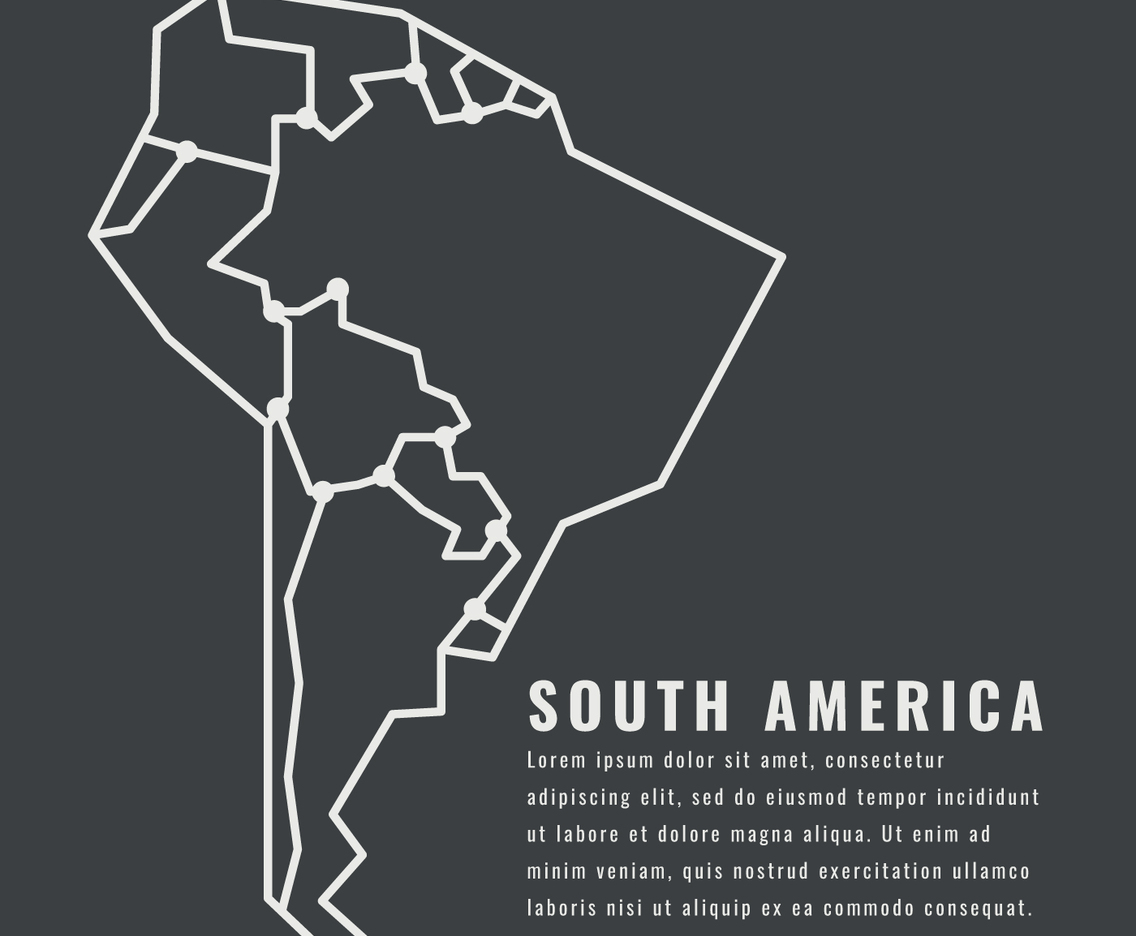 Outlined South America Continent