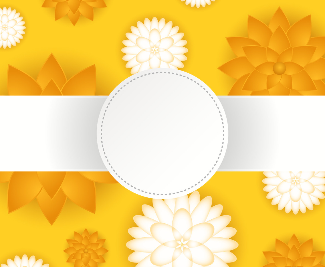 3D Floral Papercraft Vector Background