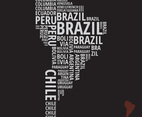 Modern South America Map in Typography Style