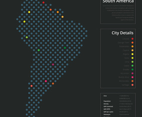 Modern South America Map in Dots Style