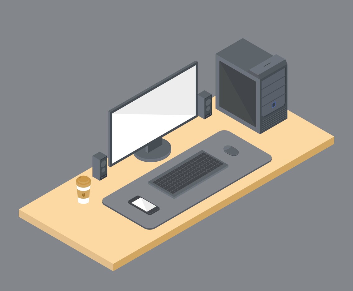 Workspace Isometric Set Vector