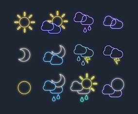 Vector Neon Weather Icons