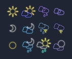 Vector Neon Weather Icons