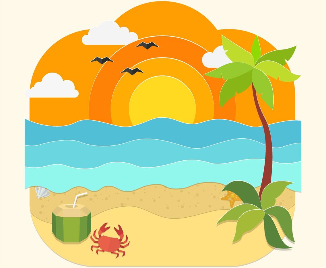 Beach Papercraft