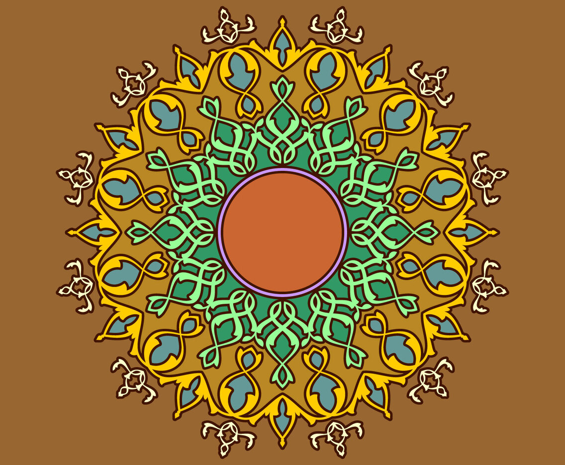 Mandala Decorative Ornaments Brown Background Vector