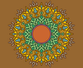 Mandala Decorative Ornaments Brown Background Vector