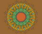 Mandala Decorative Ornaments Brown Background Vector