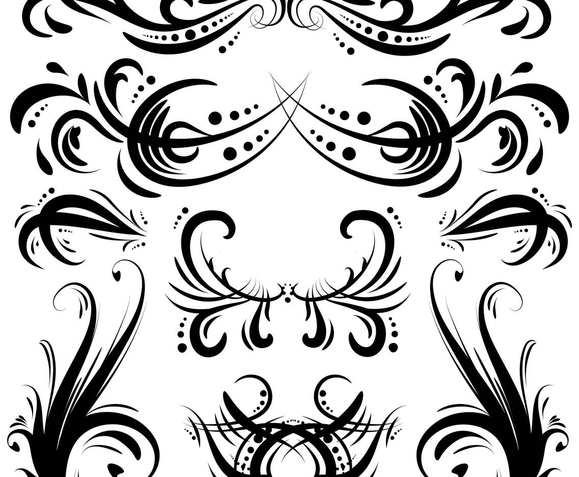 Hand Drawn Decorative Ornamental Elements
