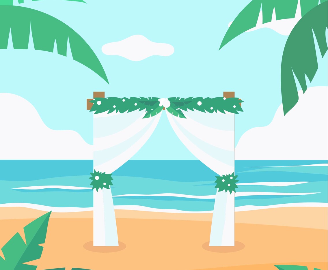 Beach Wedding Vector