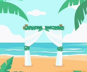 Beach Wedding Vector