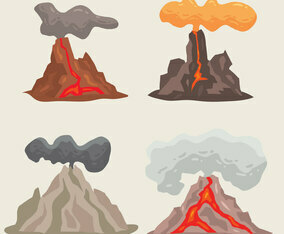 Volcano Mountain Vector