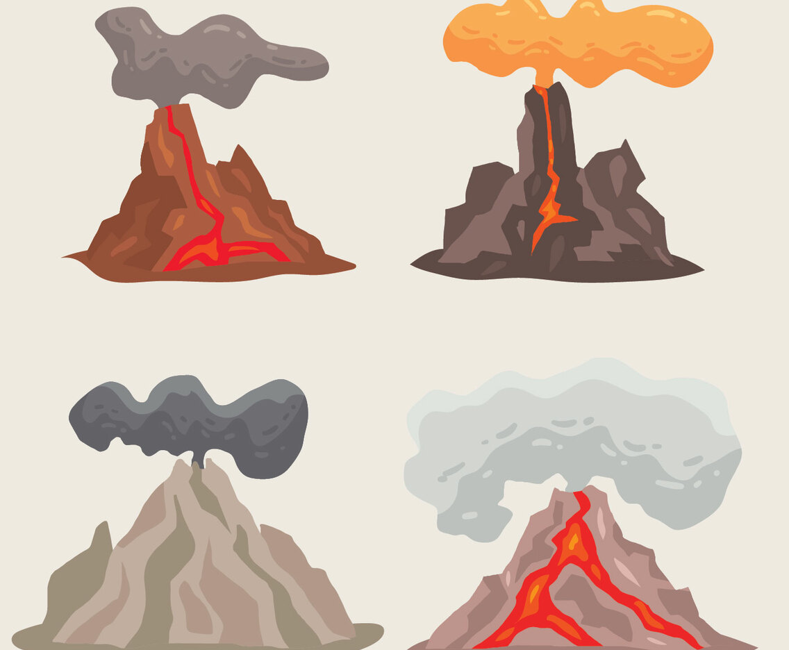 Volcano Mountain Vector