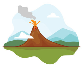 Volcano Eruption with Lava