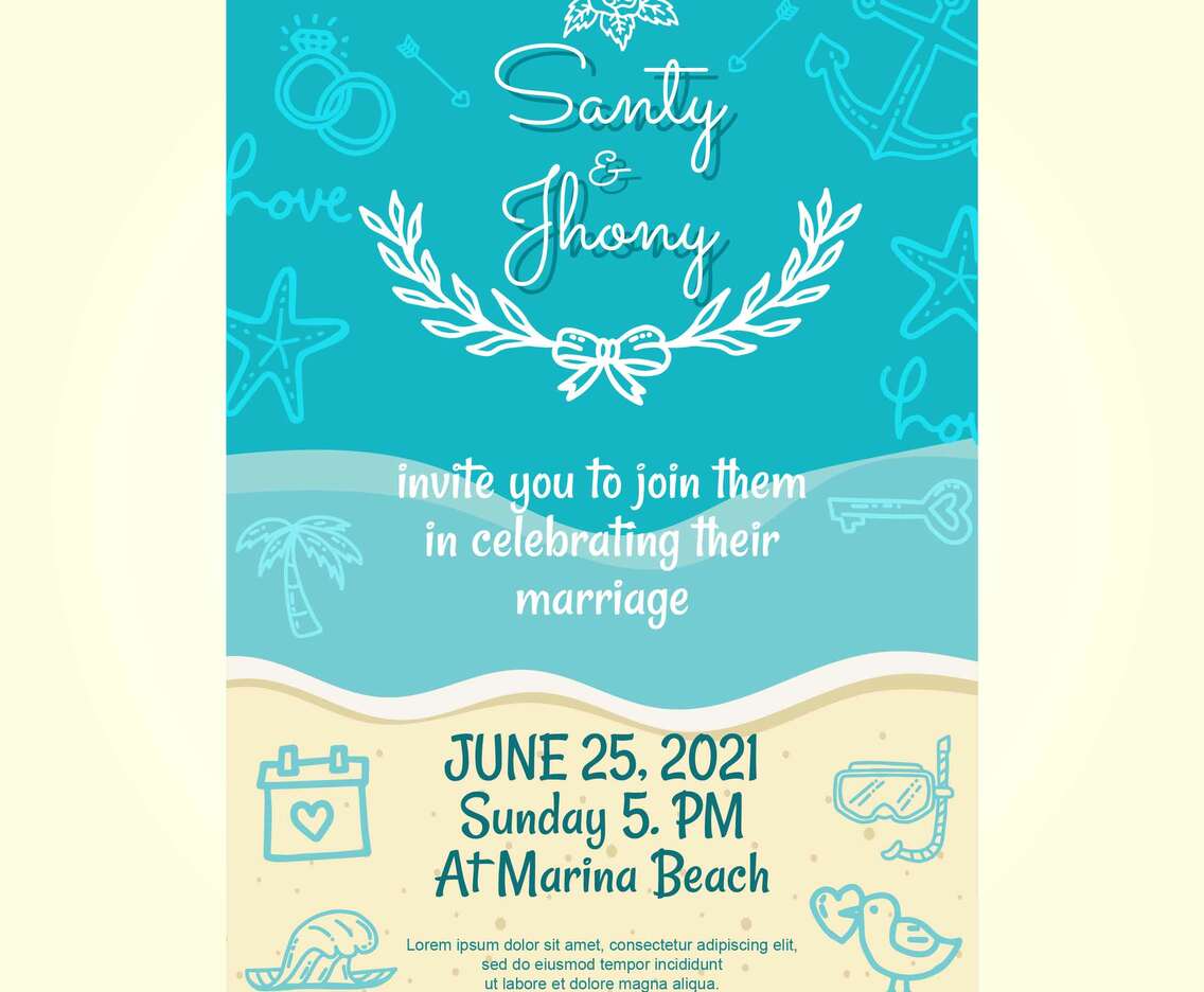 Beach Wedding Invitation