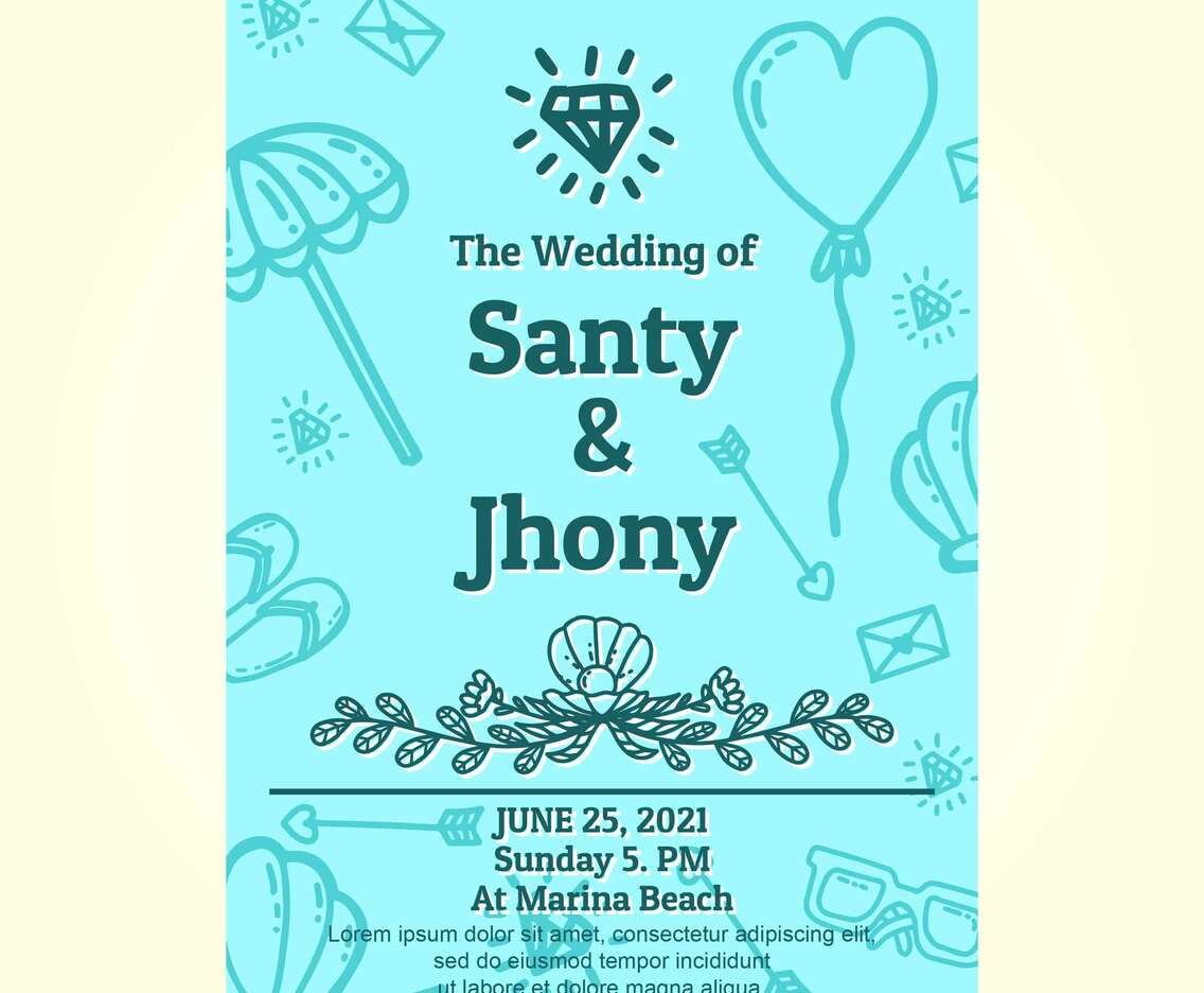 Beach Wedding Invitation