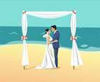 Beach Wedding Vector Illustration