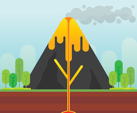 Volcano Eruption Anatomy Illustration